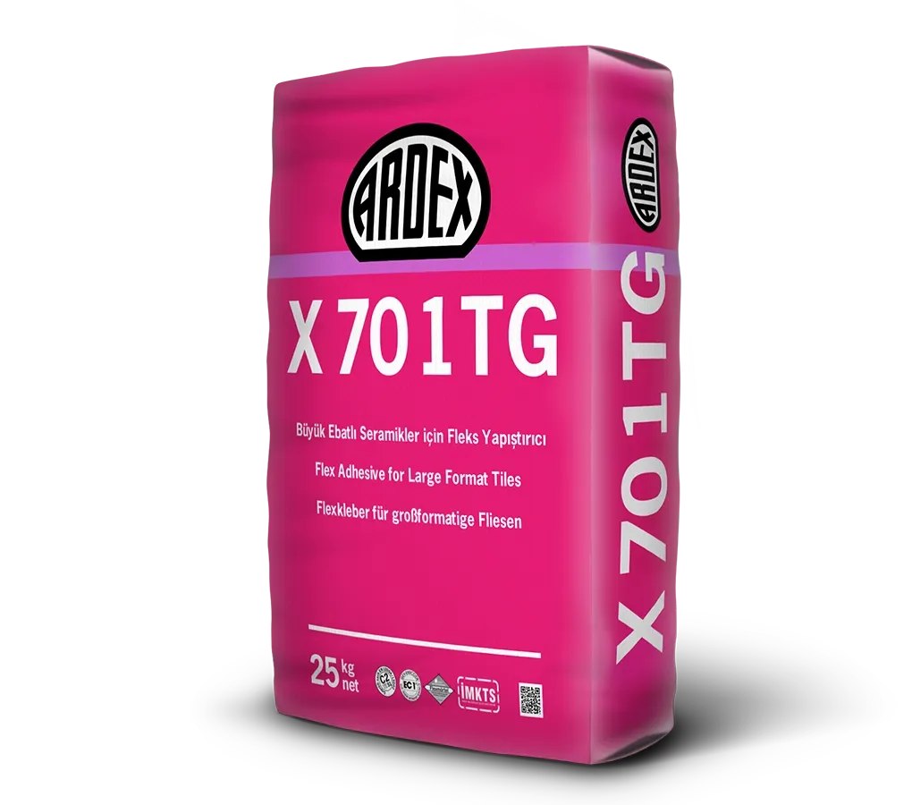ARDEX X 701 TG Büyük Ebatlı Seramikler için Fleks Yapıştırıcı, Gri (C2 TE S1) - 25 KG