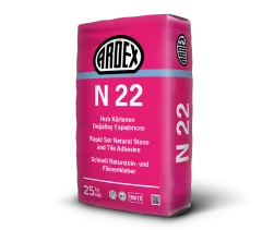 ARDEX N 22 Hızlı Kürlenen Beyaz Doğaltaş Yapıştırıcısı (C2 FE) - 25 KG